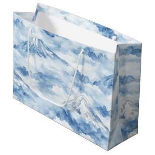 Misty Peaks – Watercolor Mountain Landscape (10) Large Gift Bag
