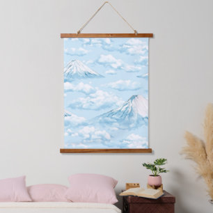 Misty Peaks – Watercolor Mountain Landscape (6) Hanging Tapestry