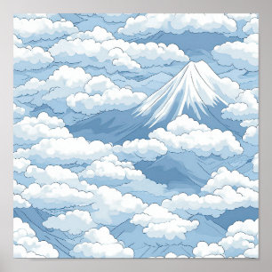 Misty Peaks – Watercolor Mountain Landscape (7) Poster