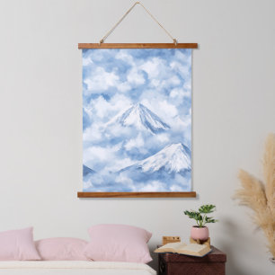 Misty Peaks – Watercolor Mountain Landscape (8) Hanging Tapestry