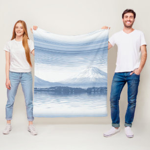 Misty Peaks – Watercolor Mountain Landscape Fleece Blanket