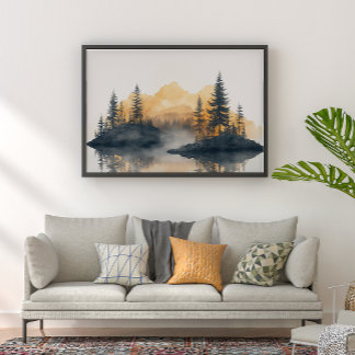 Misty Peaks Zen Minimalist Wall Art