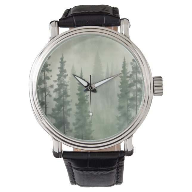 Misty Pine Forest Serenity Watch (Front)