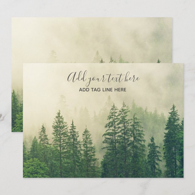 Misty Pine Forest Trees Custom Keepsake (Front/Back)
