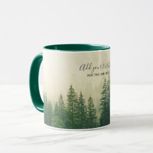 Misty Pine Forest Trees Custom Keepsake Mug