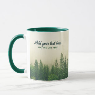 Misty Pine Forest Trees Custom Keepsake Mug