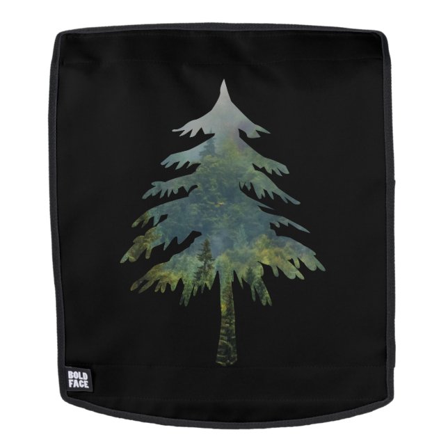 Misty pine trees Into the wild forest Backpack (Removable Face)