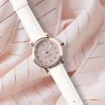 Misty Pink Solid Colour Custom Name Watch<br><div class="desc">This pretty watch featured in rose gold has a Misty Pink solid colour face and the ability to add a custom name. Click "Personalise this Template" to easily change or remove the featured sample name.</div>