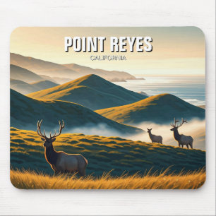 Misty Point Reyes National Seashore Elk Mouse Pad