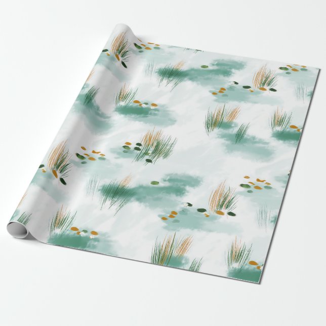 Misty Pond Spring Wrapping Paper (Unrolled)