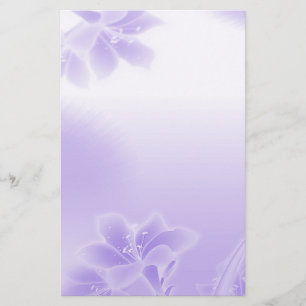 Misty purple Floral Stationery