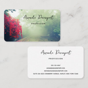 Misty Railroad Tracks Scenic Photo Business Card