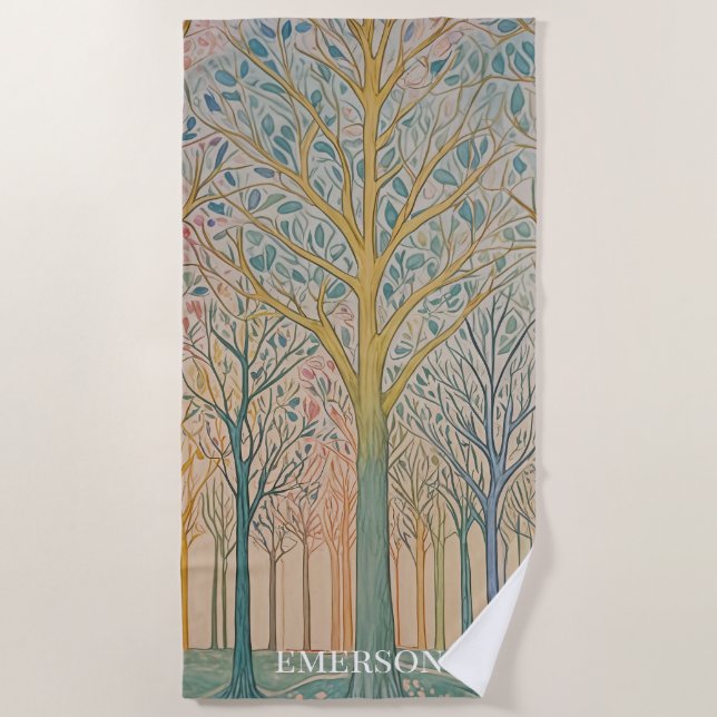 Misty Reverie Beach Towel (Front)