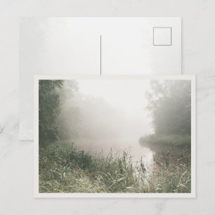 Misty River Morning, Dreamy Cottagecore Landscape Postcard