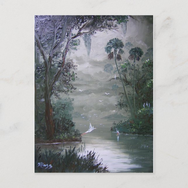 Misty River with Moss Postcard (Front)