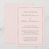 Misty Rose Blush Pink Wedding Invitations