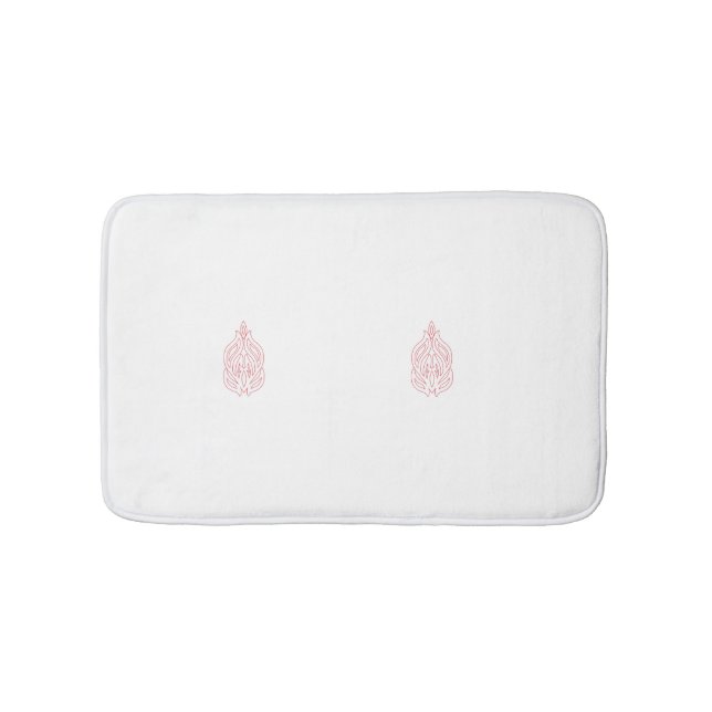 Misty Rose, Flush Mahogany, Decorative Design Bath Mat (Front)