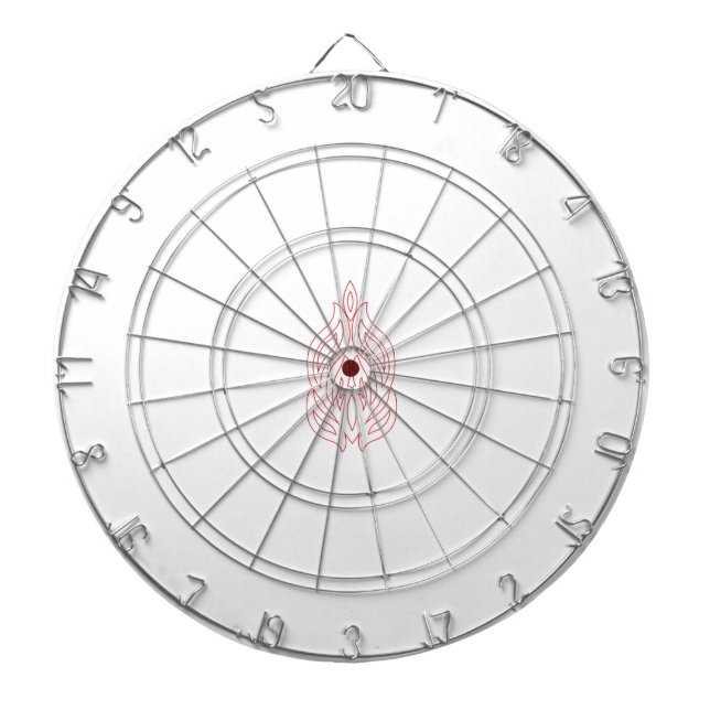 Misty Rose, Flush Mahogany, Decorative Design Dartboard (Front)