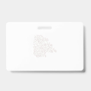 Misty Rose, Flush Mahogany, Decorative Design ID Badge