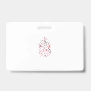 Misty Rose, Flush Mahogany, Decorative Design ID Badge