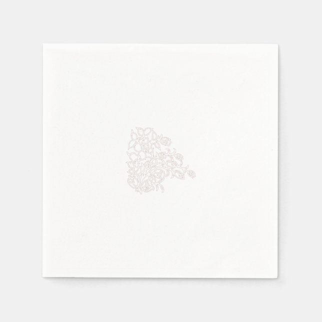 Misty Rose, Flush Mahogany, Decorative Design Napkin (Front)