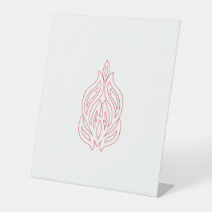 Misty Rose, Flush Mahogany, Decorative Design Pedestal Sign