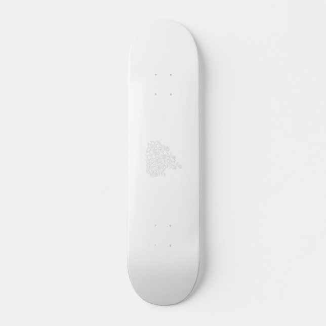 Misty Rose, Flush Mahogany, Decorative Design Skateboard (Front)
