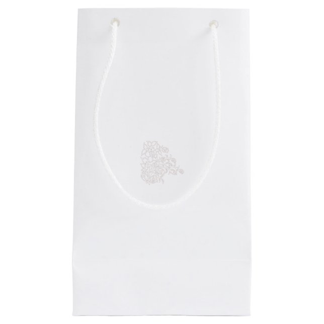 Misty Rose, Flush Mahogany, Decorative Design Small Gift Bag (Front)