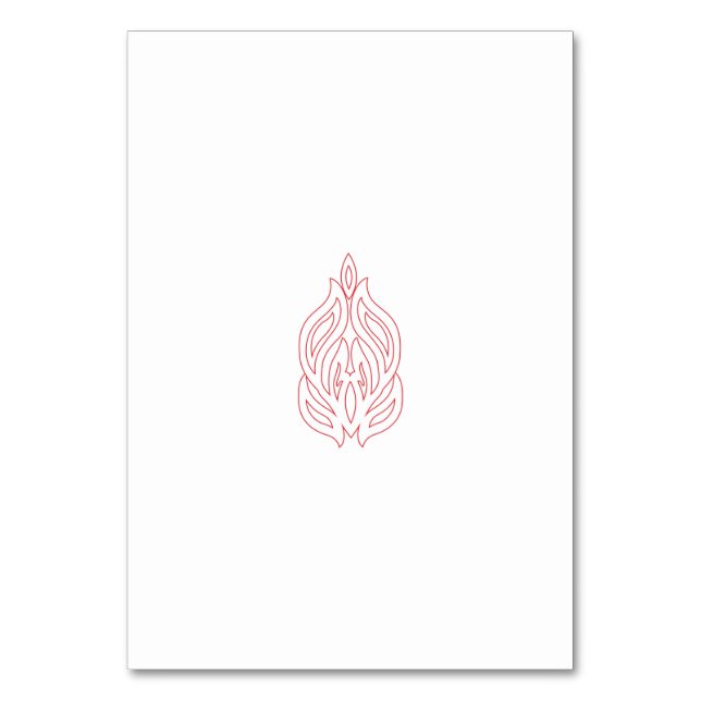 Misty Rose, Flush Mahogany, Decorative Design Table Number (Front)