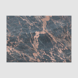 Misty Rustic Blue & Rose Gold Pink Glam Marble Tissue Paper