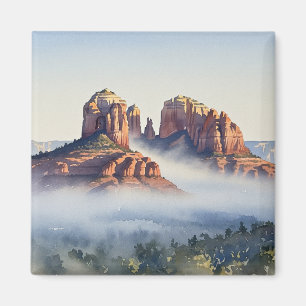 Misty Sedona Arizona Travel Cathedral Rock Magnet