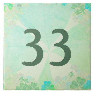 Misty Shamrock House Number Tile