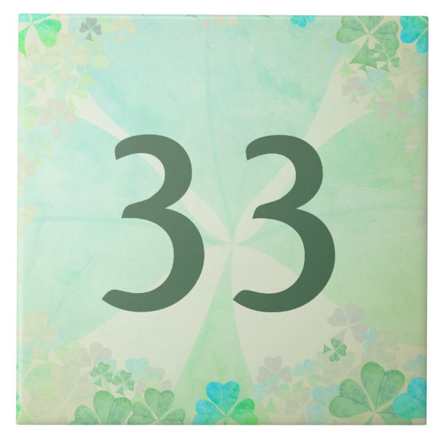 Misty Shamrock House Number Tile (Front)
