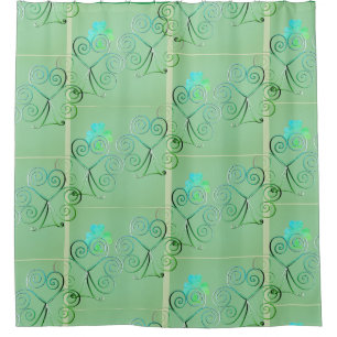Misty Shamrocks Shower Curtain