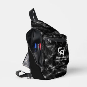 Misty Smoke Monogram Black White Sling Bag