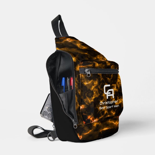 Misty Smoke Monogram Gold Sling Bag (Open)