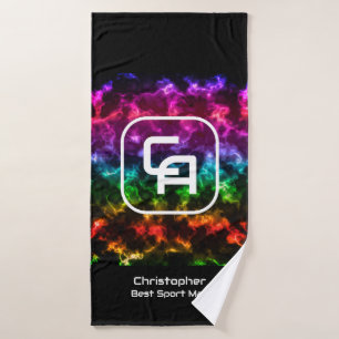 Misty Smoke Monogram Multicolors Bath Towel