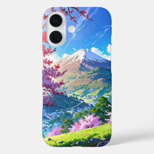Misty Spring Mountains – Anime Landscape iPhone 16 Case
