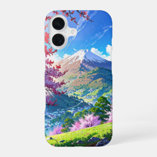 Misty Spring Mountains – Anime Landscape iPhone 16 Case