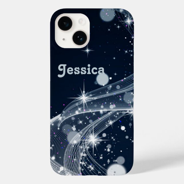 Misty Star Swirls and Custom Name Case-Mate iPhone Case (Back)