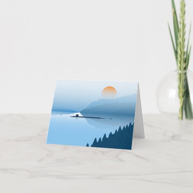 Misty Submarine - Folded Note Card (Front)