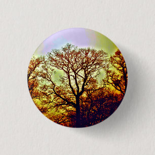 MISTY SUN TREES 3 CM ROUND BADGE