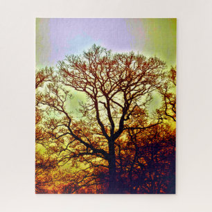 MISTY SUN TREES JIGSAW PUZZLE
