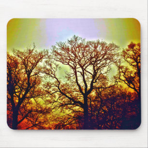 MISTY SUN TREES MOUSE PAD