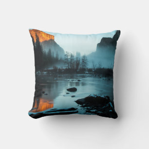 Misty Sunset in Yosemite Cushion