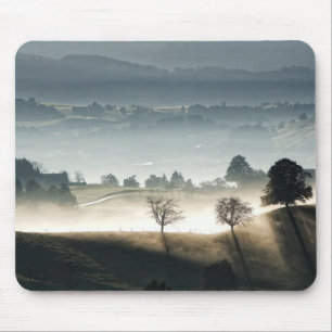 Misty Switzerland Countryside Landscape Mouse Pad