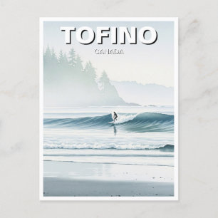 Misty Tofino Canada Surfer Travel Postcard