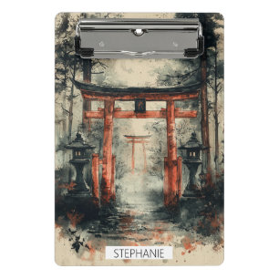 Misty Torii Path Watercolor Mini Clipboard