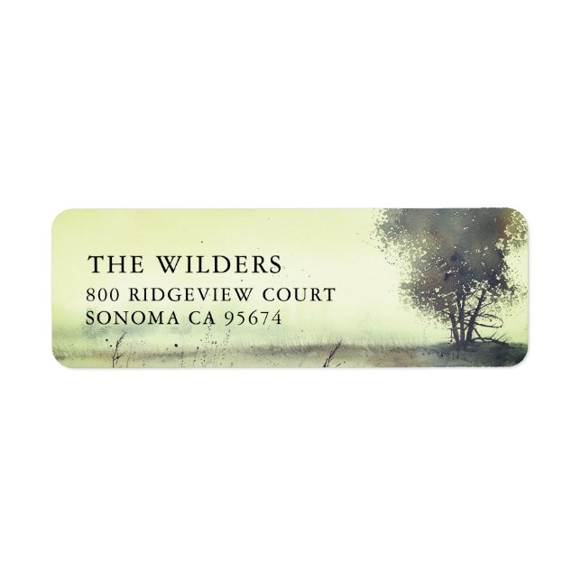 Misty Tree Meadow Return Address Label (Front)