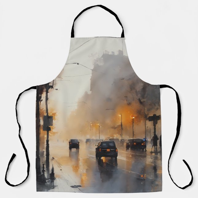 Misty Urban Evening  Apron (Front)